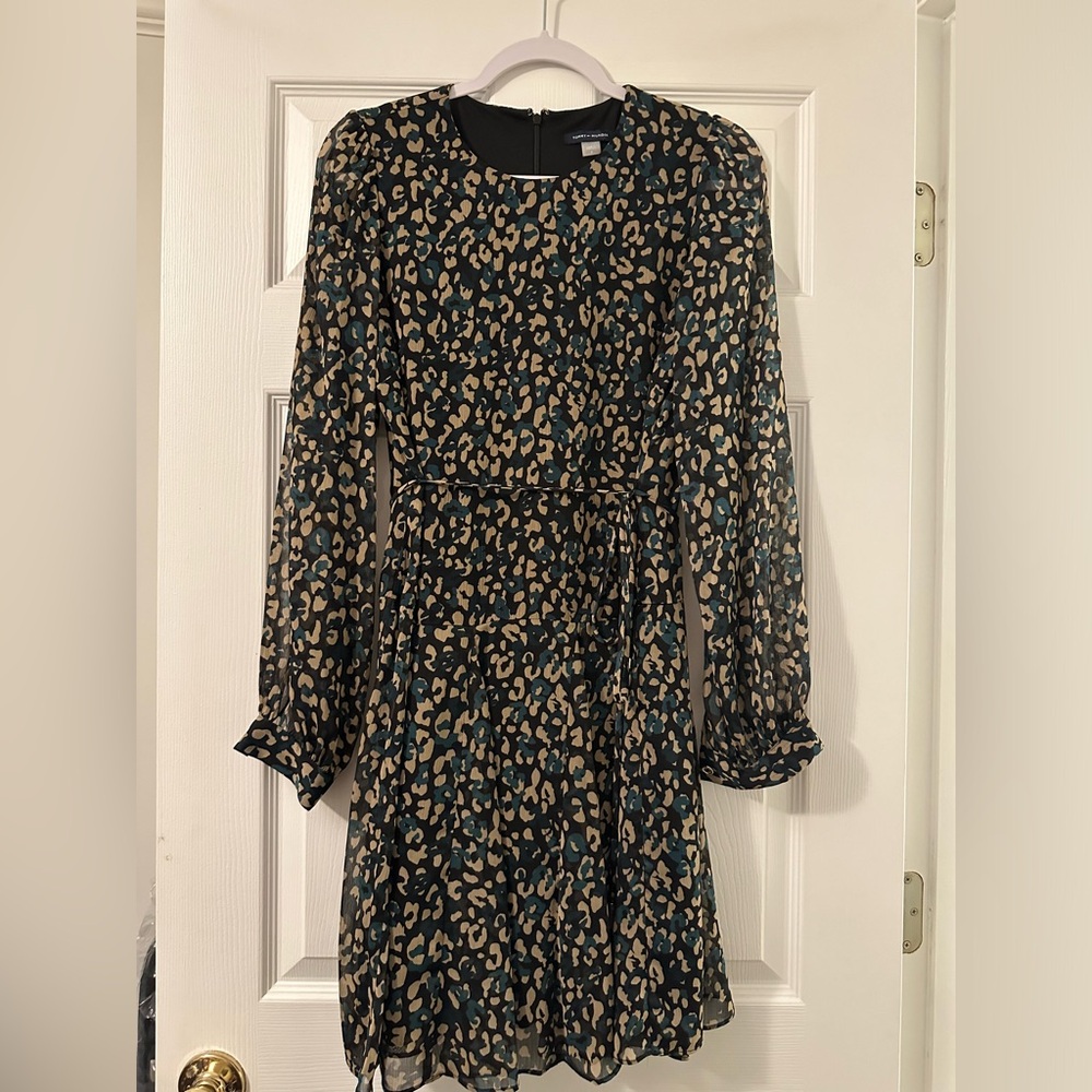 Tommy Hilfiger Cheetah Print Long sleeve dress
